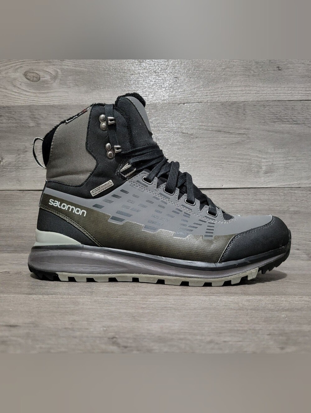Salomon Kaipo Mid Boots 366808 Men's Size 10.5 Black Grey Hiking Shoes